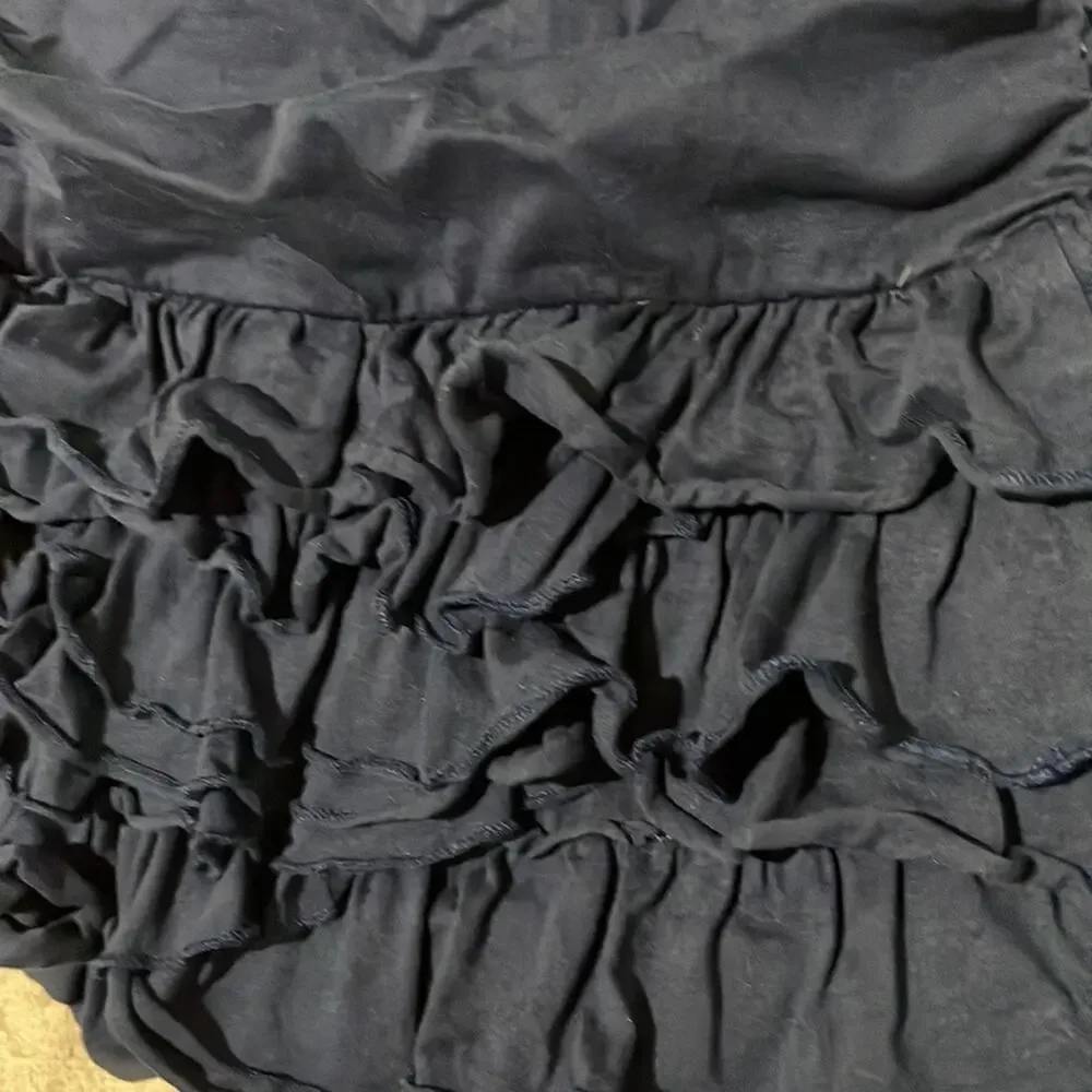 Ralph Lauren 5 navy blue drip waisted rushed gathers four tier hemline EUC